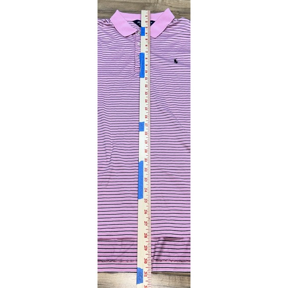 Polo Golf Ralph‎ Lauren Pima Cotton Polo, Men's Large, Pink Black White Stripe - Picture 5 of 9
